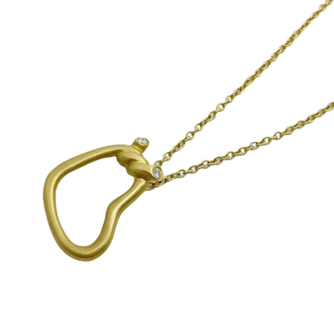 Angela Cummings 18k Yellow Gold & Diamond Heart Shaped Toggle Necklace 18"