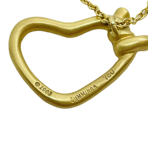 Angela Cummings 18k Yellow Gold & Diamond Heart Shaped Toggle Necklace 18"