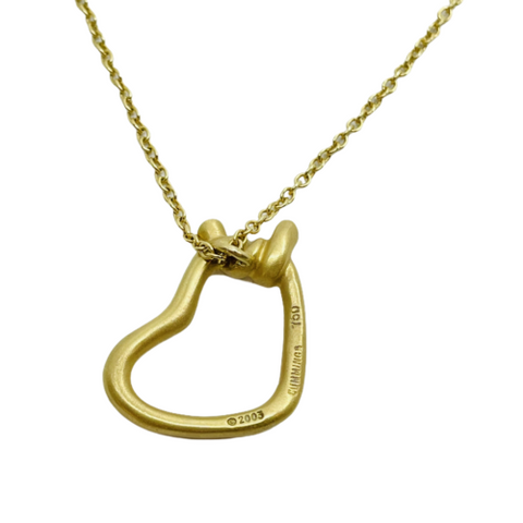 Angela Cummings 18k Yellow Gold & Diamond Heart Shaped Toggle Necklace 18"