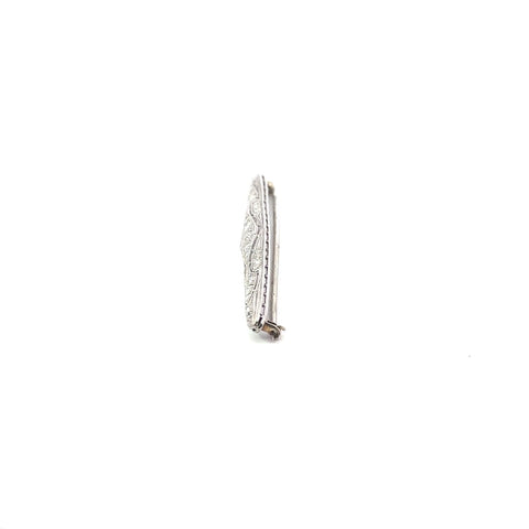 Art Deco Filigree Platinum .80ctw Old European Cut Diamond Bar Pin Brooch