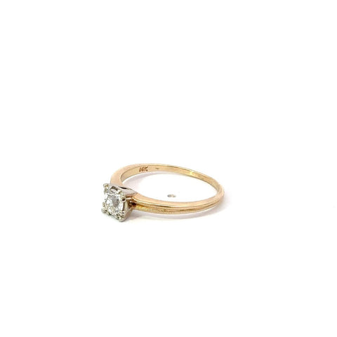Diamond Solitaire Engagement Ring 14k Yellow Gold .45ct Old European Cut Sz 7.5