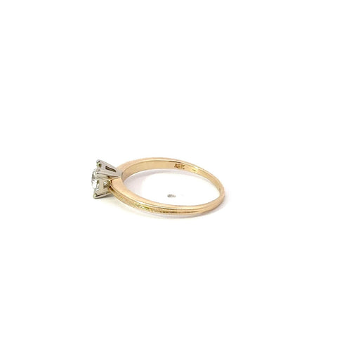Diamond Solitaire Engagement Ring 14k Yellow Gold .45ct Old European Cut Sz 7.5