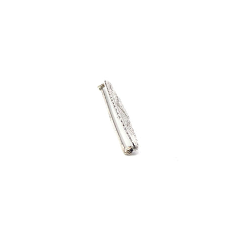Art Deco Filigree Platinum .80ctw Old European Cut Diamond Bar Pin Brooch