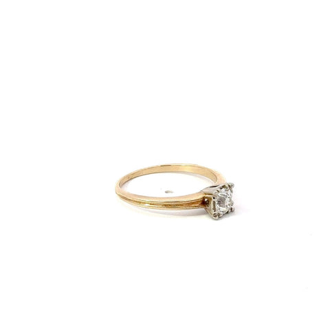 Diamond Solitaire Engagement Ring 14k Yellow Gold .45ct Old European Cut Sz 7.5