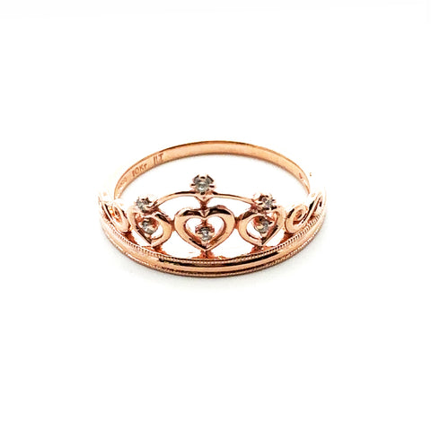 10kt Rose Gold Crown Ring
