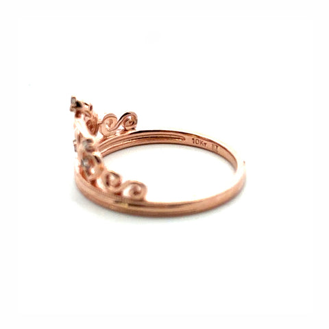 10kt Rose Gold Crown Ring