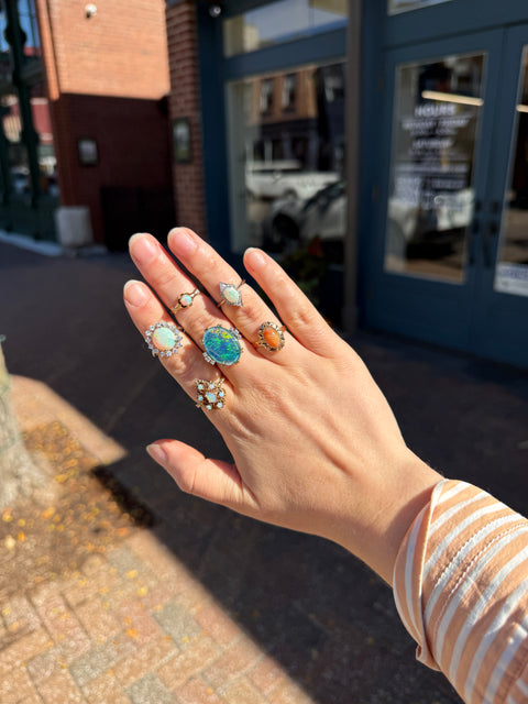 Vintage Mexican Fire Opal Ring in 14K Yellow Gold