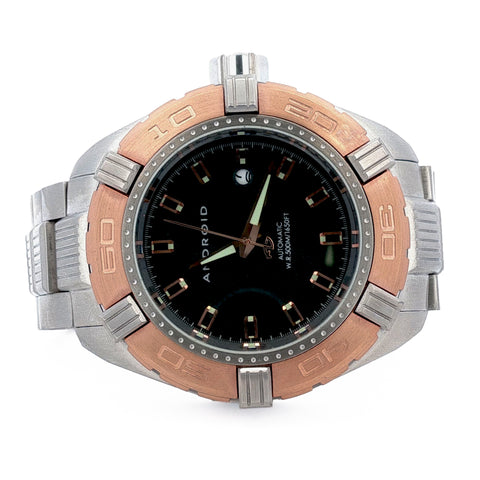 Android Stratus Automatic Ref. AD699 Rose Gold Tone & Stainless Steel Grey Dial 50mm Watch