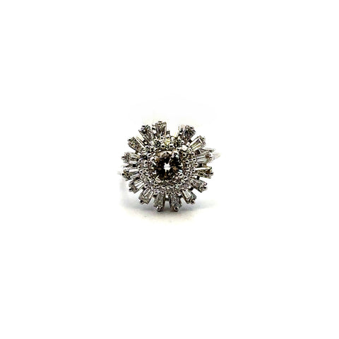 18KWG Diamond Ballerina Ring
