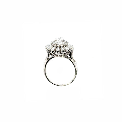 18KWG Diamond Ballerina Ring