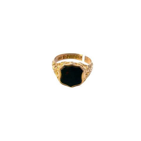 9K Yellow Gold Edvard Vaughton 1900 Bloodstone Ring