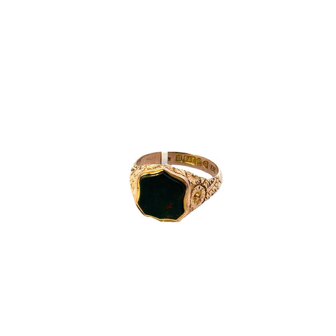 9K Yellow Gold Edvard Vaughton 1900 Bloodstone Ring