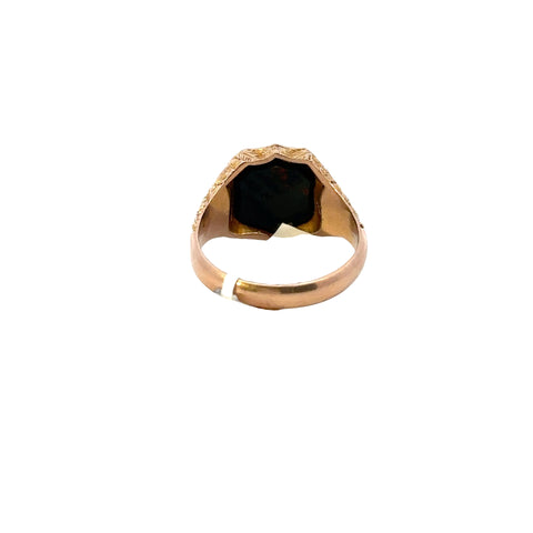 9K Yellow Gold Edvard Vaughton 1900 Bloodstone Ring