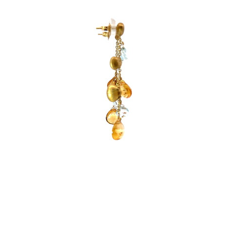18Kt Yellow Gold Marco Bicego Paradise Topaz and Citrine Drop Earrings -  210-00176
