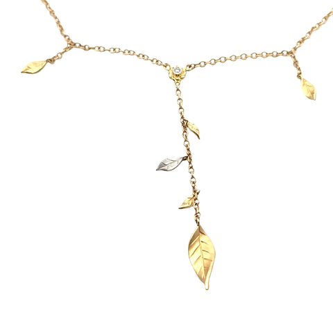 14kt Gabriel & Co. Leaf & Vine Necklace & Earring Set