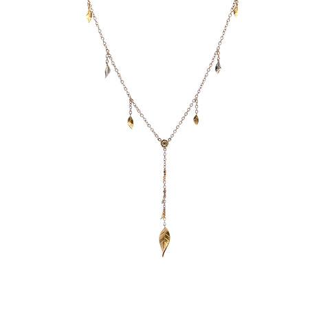 14kt Gabriel & Co. Leaf & Vine Necklace & Earring Set