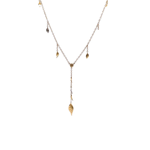 14kt Gabriel & Co. Leaf & Vine Necklace & Earring Set