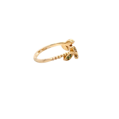 14kt Yellow Gold Ring with Treated Green Diamonds