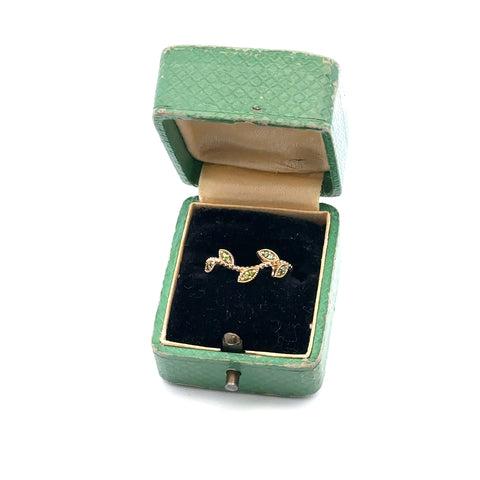 14kt Yellow Gold Ring with Treated Green Diamonds