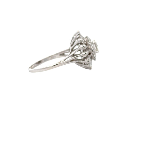 18KWG Diamond Ballerina Ring