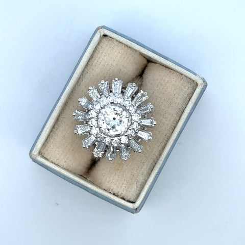18KWG Diamond Ballerina Ring