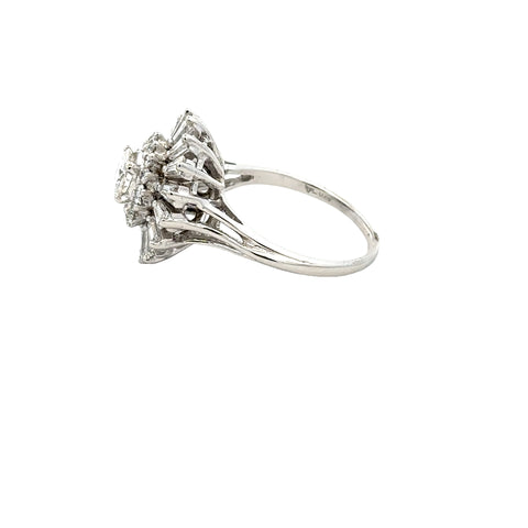 18KWG Diamond Ballerina Ring