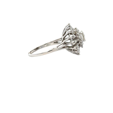 18KWG Diamond Ballerina Ring