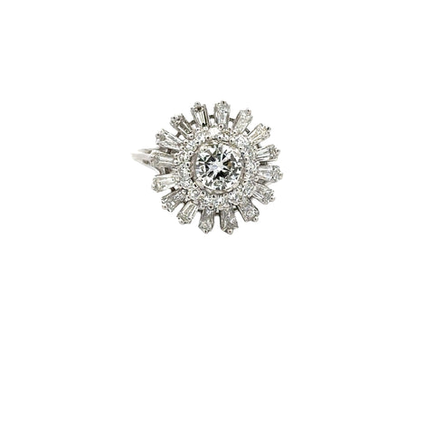 18KWG Diamond Ballerina Ring