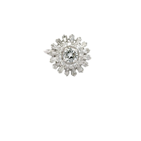 18KWG Diamond Ballerina Ring
