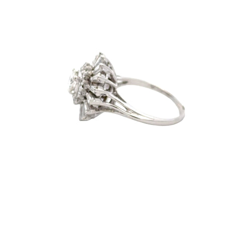18KWG Diamond Ballerina Ring