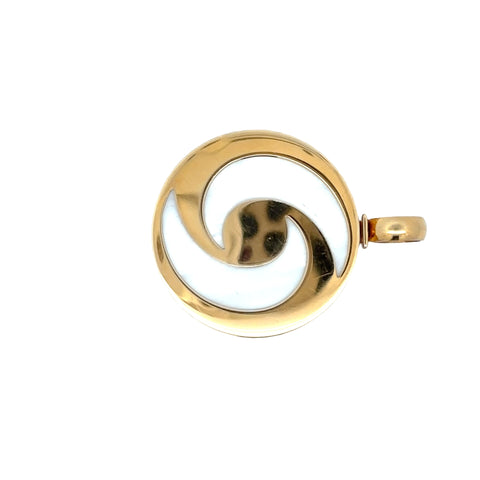 18kt Bulgari Mother of Pearl Optical Illusion Pendant