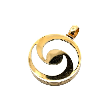 18kt Bulgari Mother of Pearl Optical Illusion Pendant