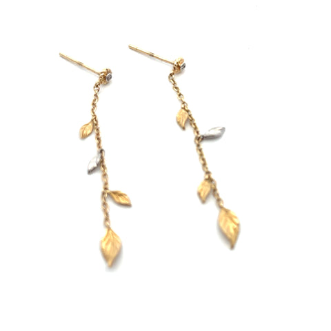14kt Gabriel & Co. Leaf & Vine Necklace & Earring Set