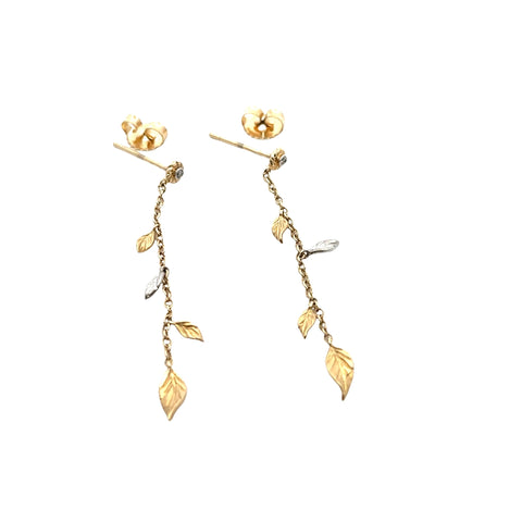 14kt Gabriel & Co. Leaf & Vine Necklace & Earring Set