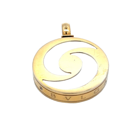 18kt Bulgari Mother of Pearl Optical Illusion Pendant