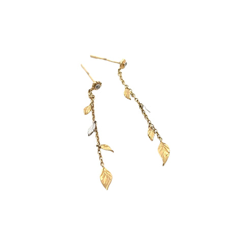 14kt Gabriel & Co. Leaf & Vine Necklace & Earring Set