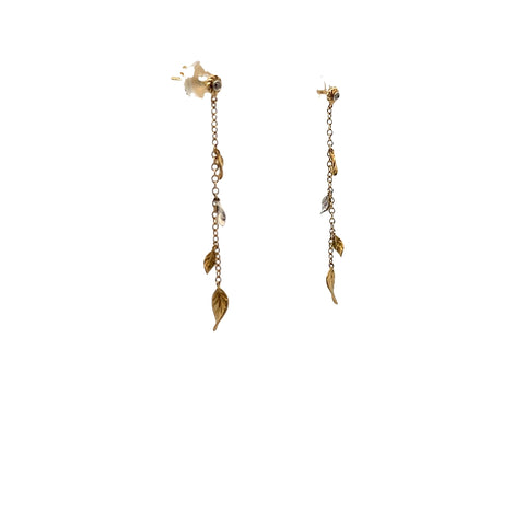 14kt Gabriel & Co. Leaf & Vine Necklace & Earring Set