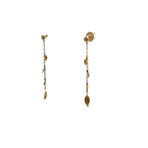 14kt Gabriel & Co. Leaf & Vine Necklace & Earring Set
