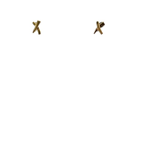 Tiffany & Co. 18Kt Yellow Gold Paloma Picasso's Graffiti "X" Stud Earrings