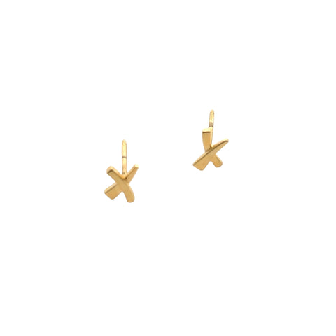 Tiffany & Co. 18Kt Yellow Gold Paloma Picasso's Graffiti "X" Stud Earrings