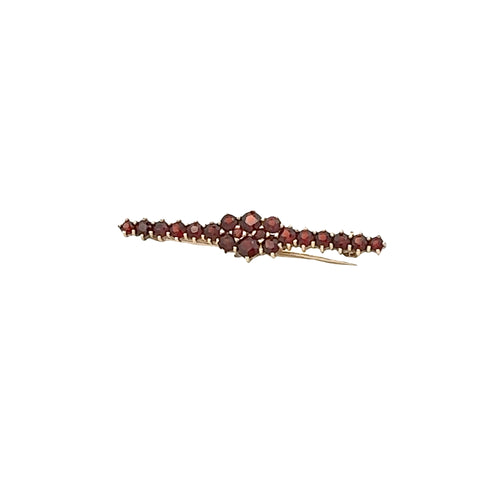 14kt Yellow Gold Bohemian Garnet Cluster Pin