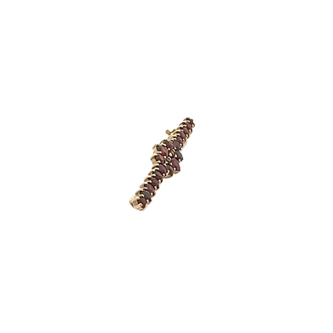 14kt Yellow Gold Bohemian Garnet Cluster Pin