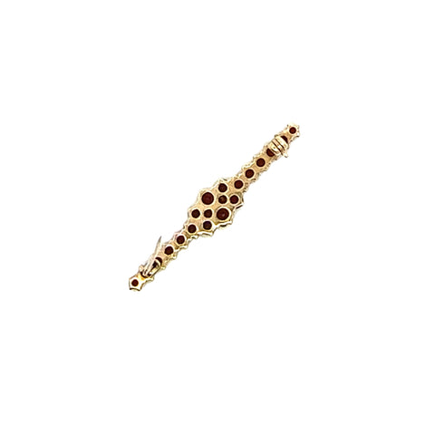 14kt Yellow Gold Bohemian Garnet Cluster Pin