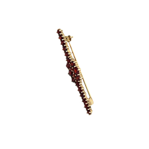 14kt Yellow Gold Bohemian Garnet Cluster Pin