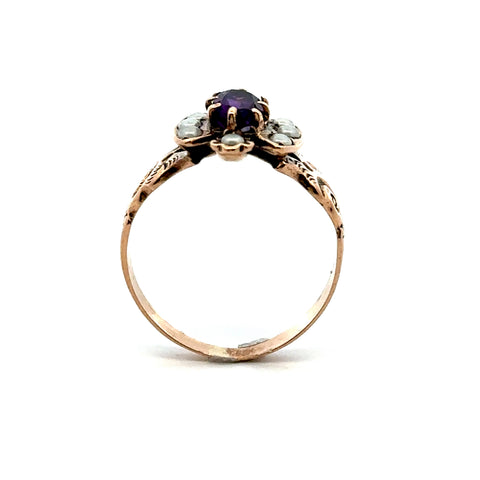 Victorian Amethyst & Seed Pearl Ring