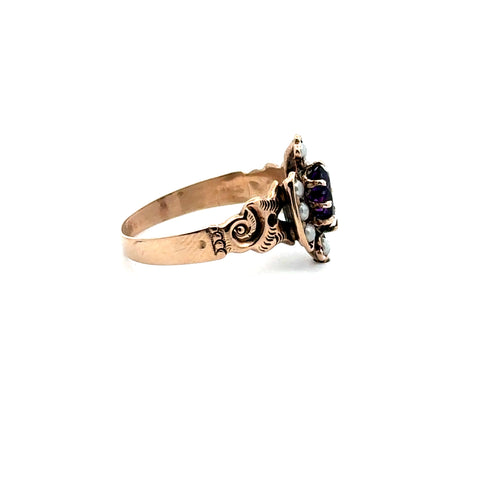 Victorian Amethyst & Seed Pearl Ring