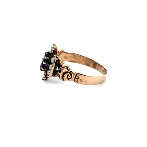 Victorian Amethyst & Seed Pearl Ring