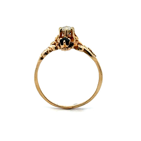 Diamond and Sapphire Ring in 14kt Yellow Gold