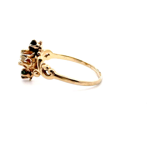 Diamond and Sapphire Ring in 14kt Yellow Gold