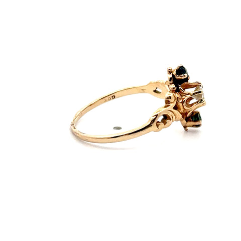 Diamond and Sapphire Ring in 14kt Yellow Gold